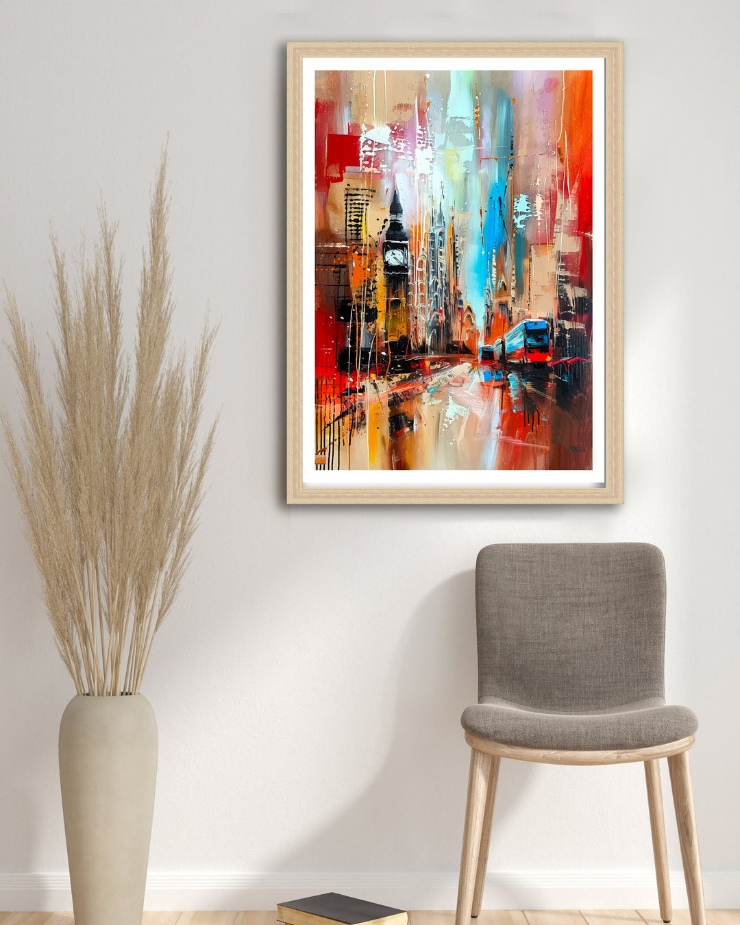 Abstract London Art Poster Modern Cityscape Interpretation Colorful London Skyline Contemporary UK Capital