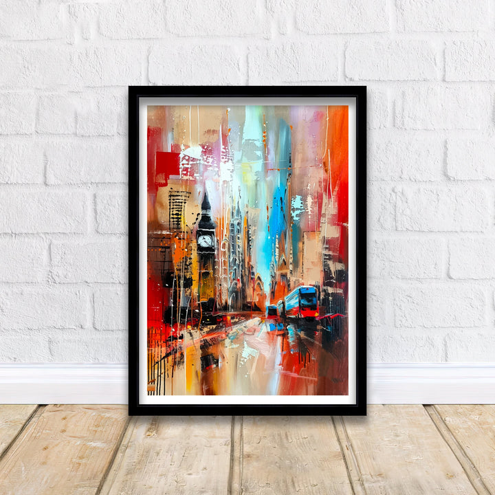 Abstract London Art Poster Modern Cityscape Interpretation Colorful London Skyline Contemporary UK Capital