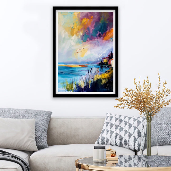 Lake Garda Abstract Art Poster Italian Lakescape Essence Garda Watercolor Poster Italy Serenity