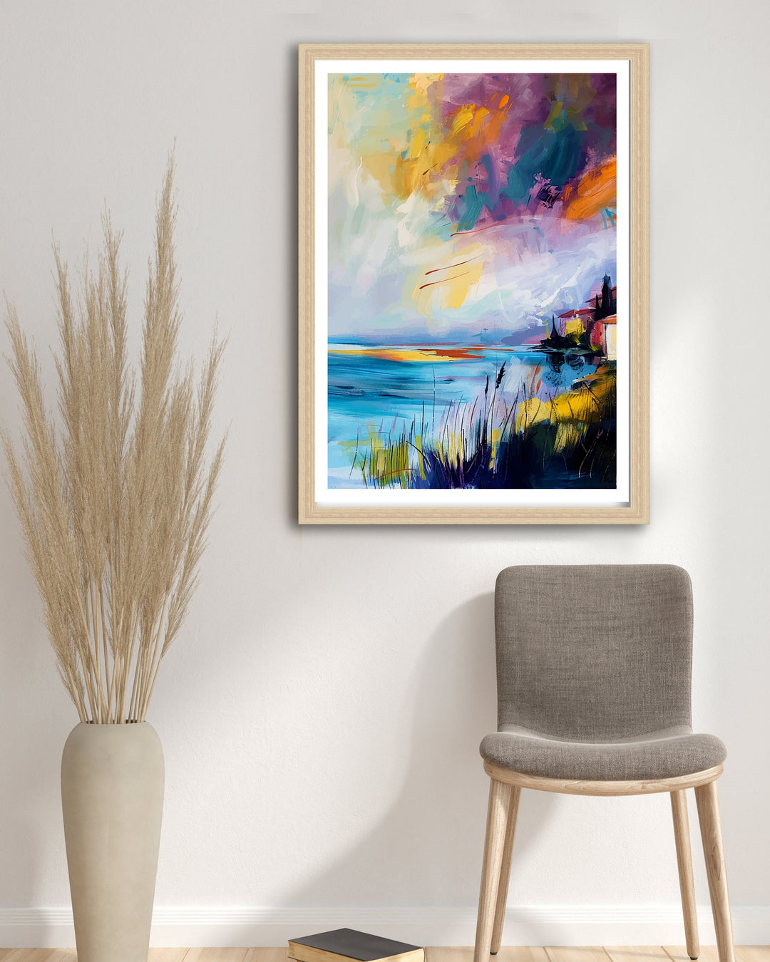 Lake Garda Abstract Art Poster Italian Lakescape Essence Garda Watercolor Poster Italy Serenity