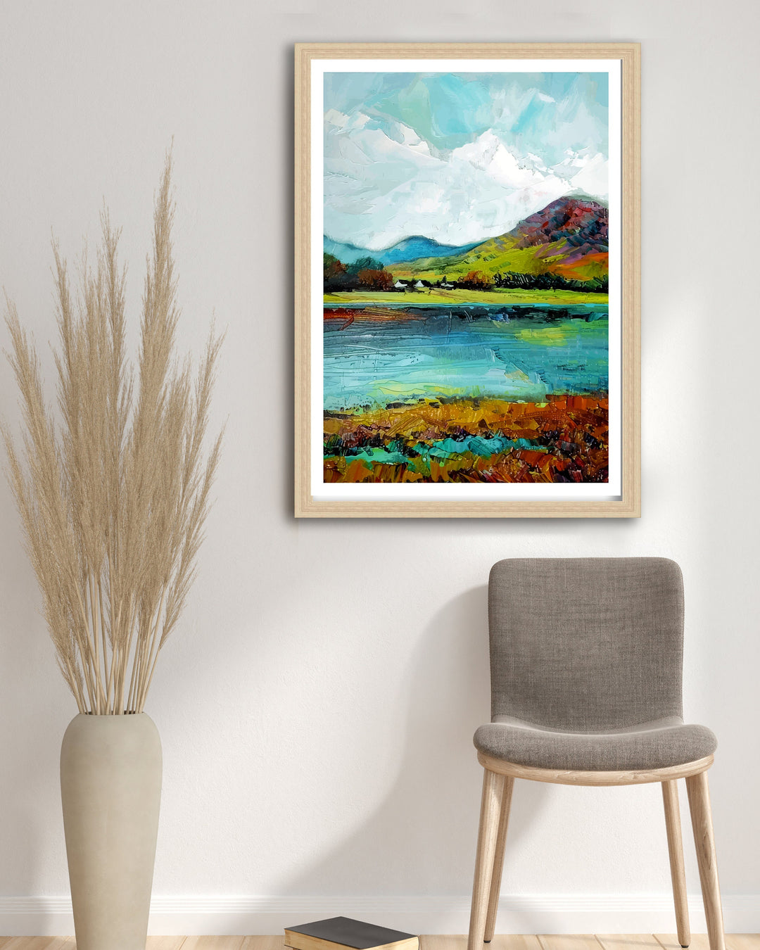 Catbells Lake District Abstract Art Poster English Countryside Essence Lake District Watercolor Poster UK Nature