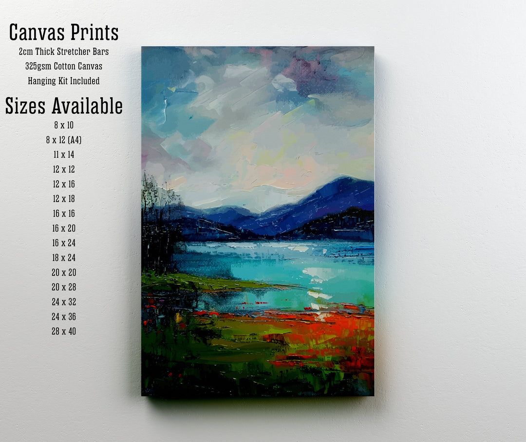 Derwentwater Abstract Art Poster Lake District Impressions Watercolor Lake Scene Cumbrian Lakes