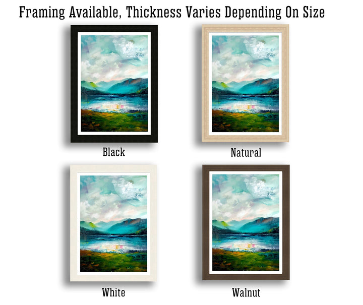 Lake District Abstract Art Poster British Lakescape Essence Cumbrian Hills Watercolor Poster UK Nature