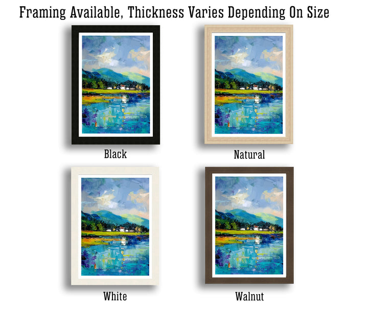 Keswick Lake District Abstract Art Poster Cumbrian Town Essence Modern Landscape Poster UK Countryside