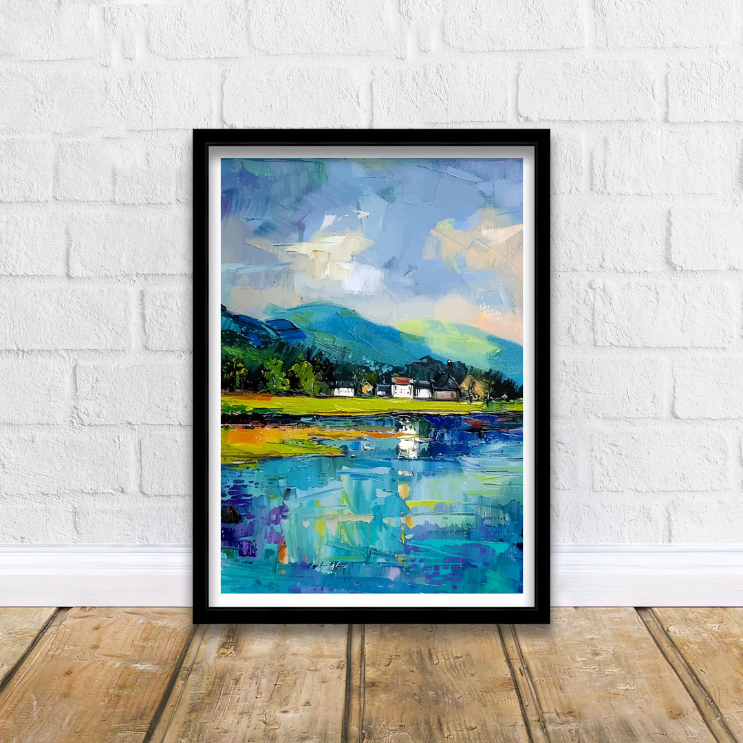 Keswick Lake District Abstract Art Poster Cumbrian Town Essence Modern Landscape Poster UK Countryside