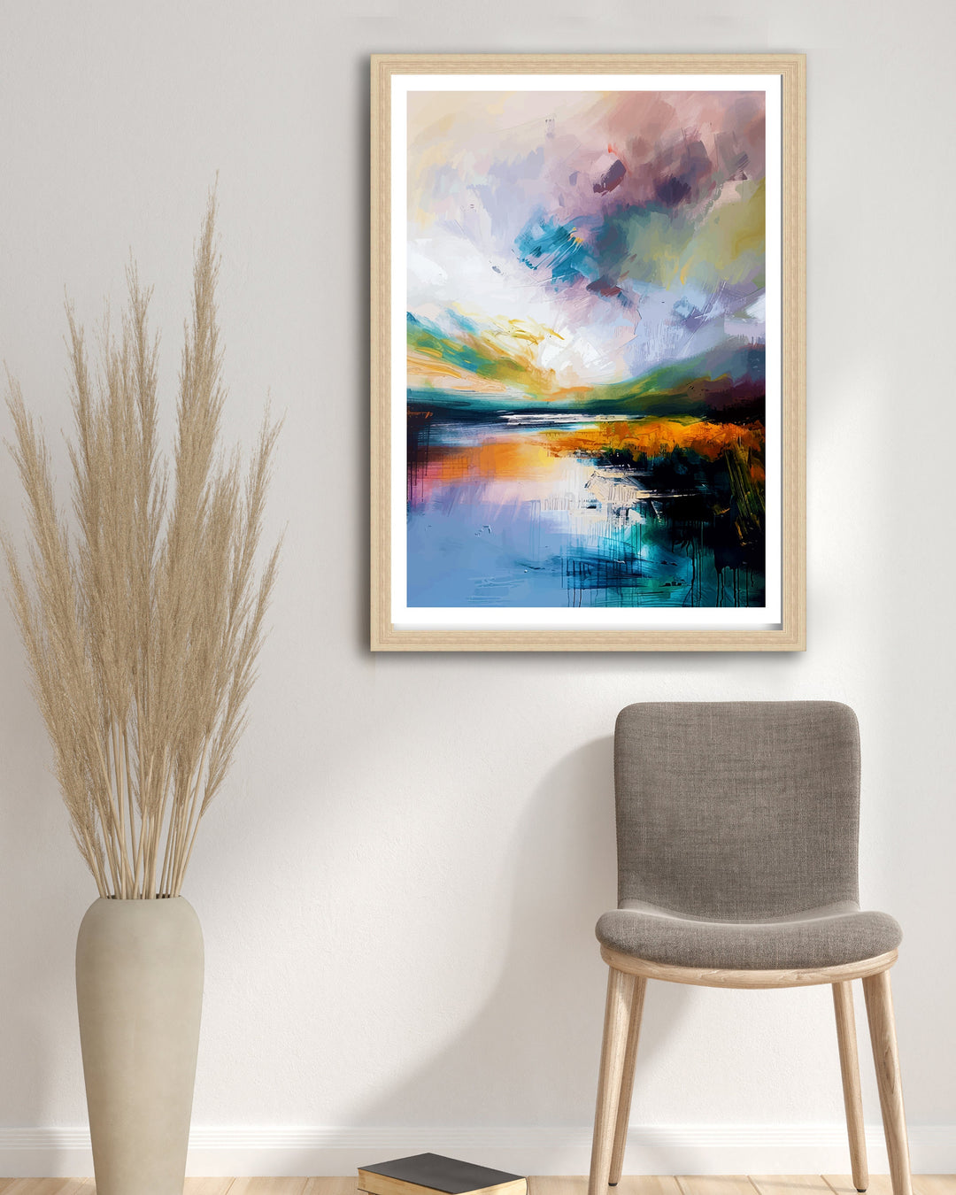 Lake District Abstract Art Poster British Lakescape Essence Cumbrian Hills Watercolor Poster UK Nature