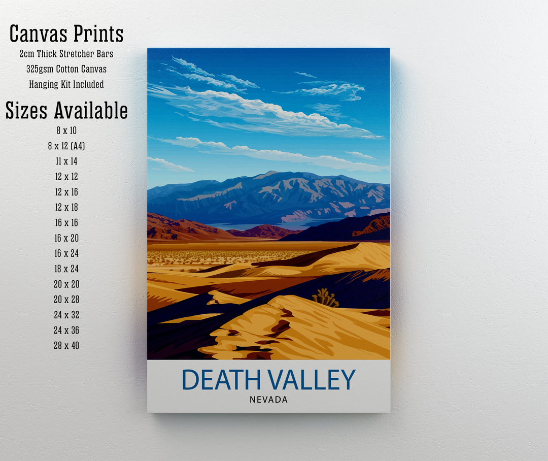 Death Valley Nevada Poster Extreme Desert Landscape Art National Park Poster USA Wilderness