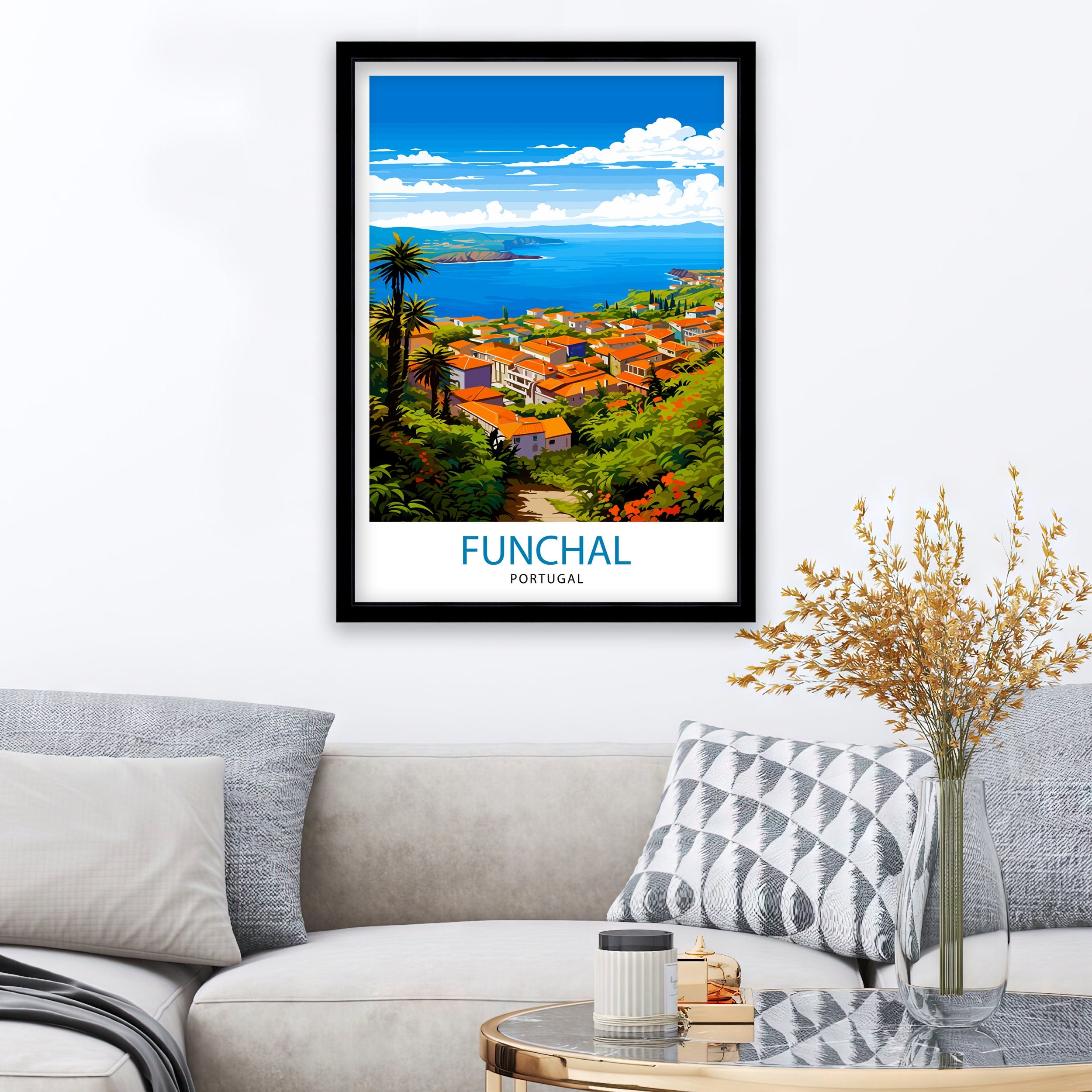Funchal Portugal Print Funchal Wall Decor Funchal Poster Funchal Art Print Funchal Wall Art Gift for Funchal Travel Funchal Home Decor