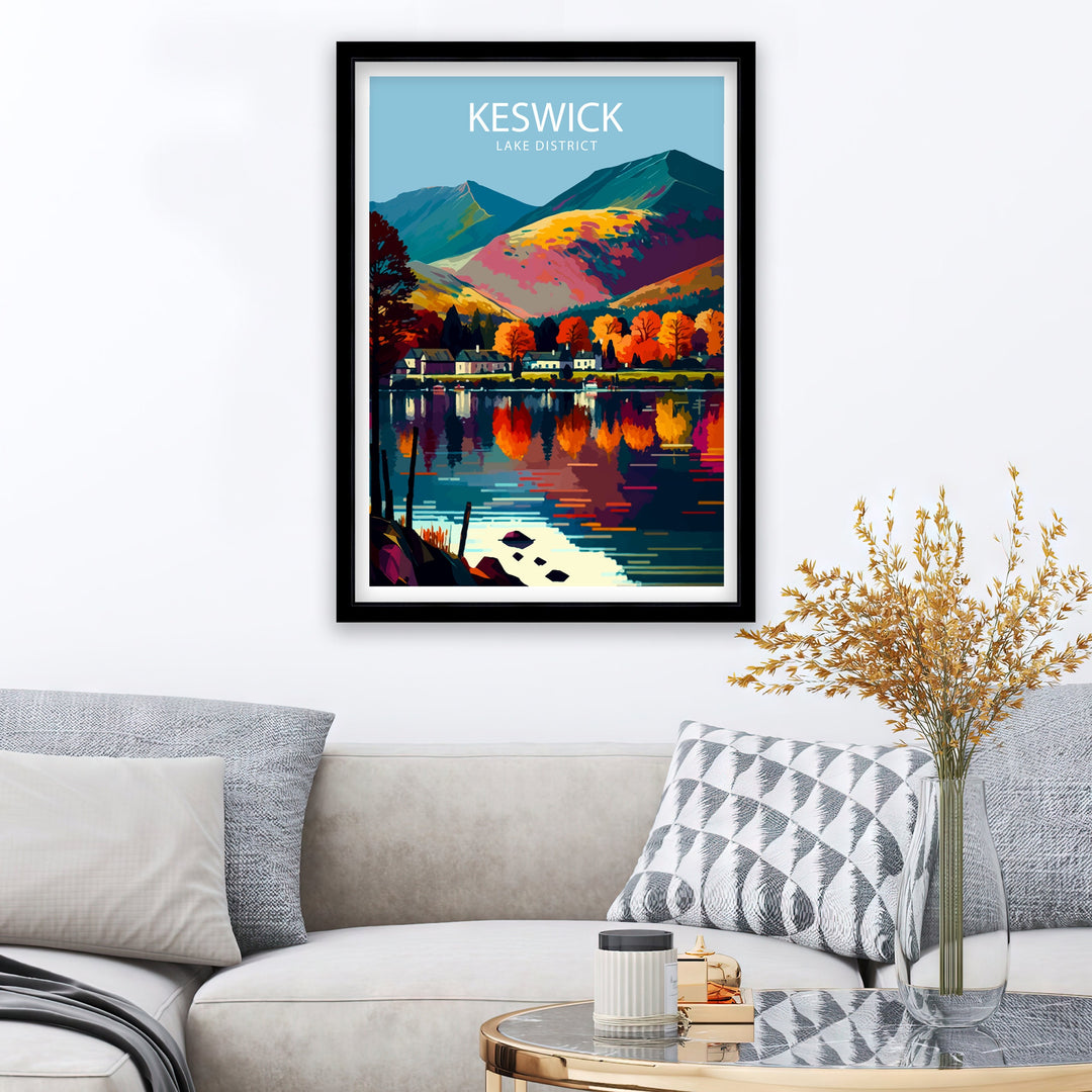 Keswick Lake District Travel Poster Lake District