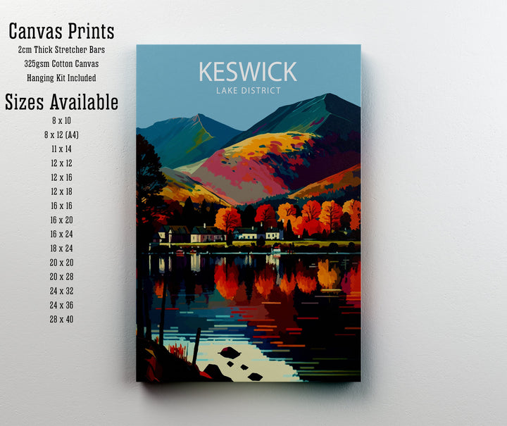 Keswick Lake District Travel Poster Lake District