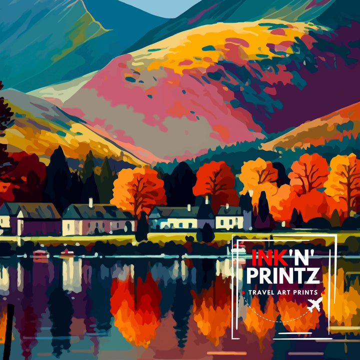 Keswick Lake District Travel Poster Lake District