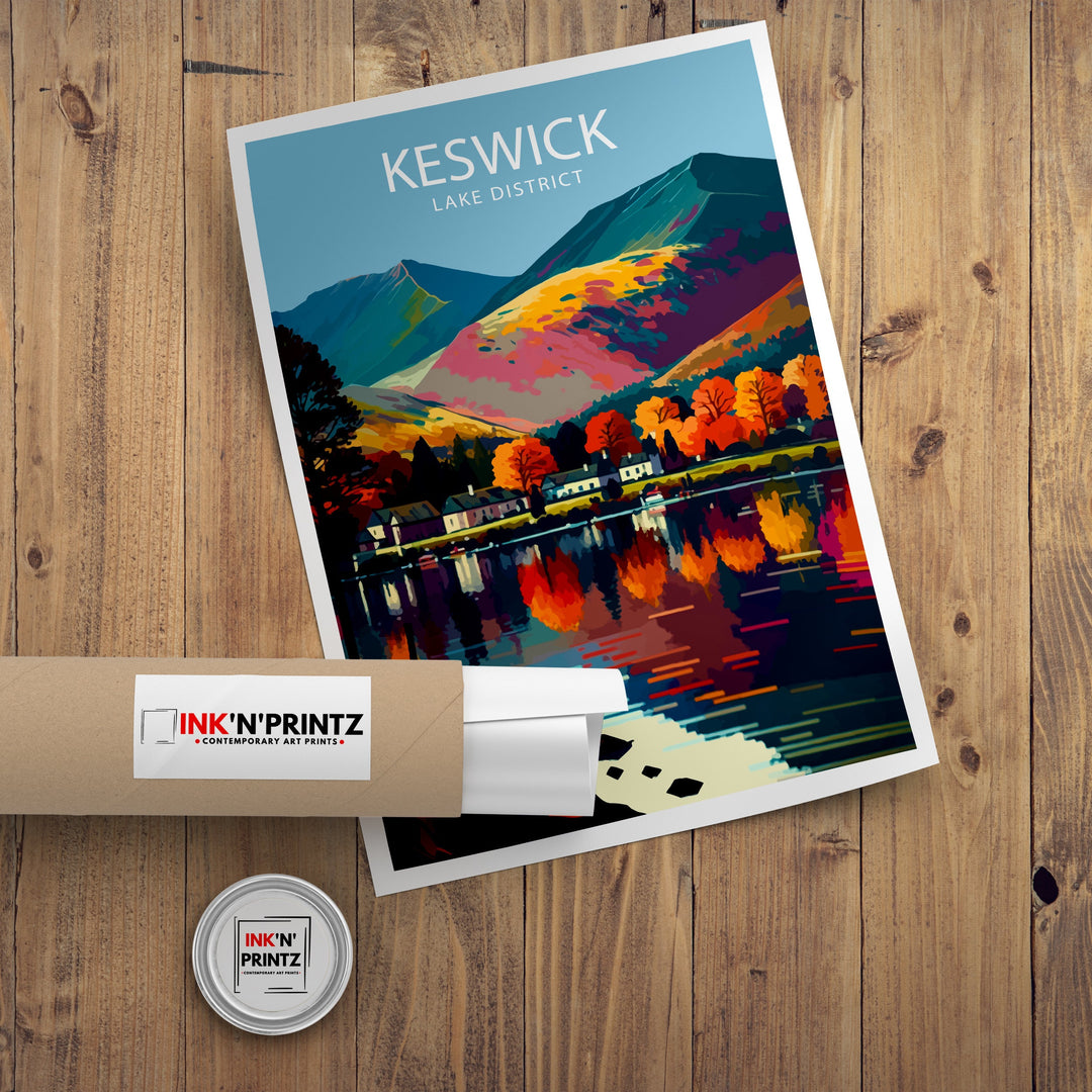 Keswick Lake District Travel Poster Lake District