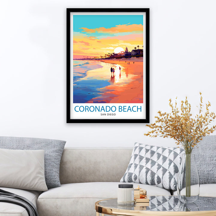 Coronado Beach San Diego Travel Poster