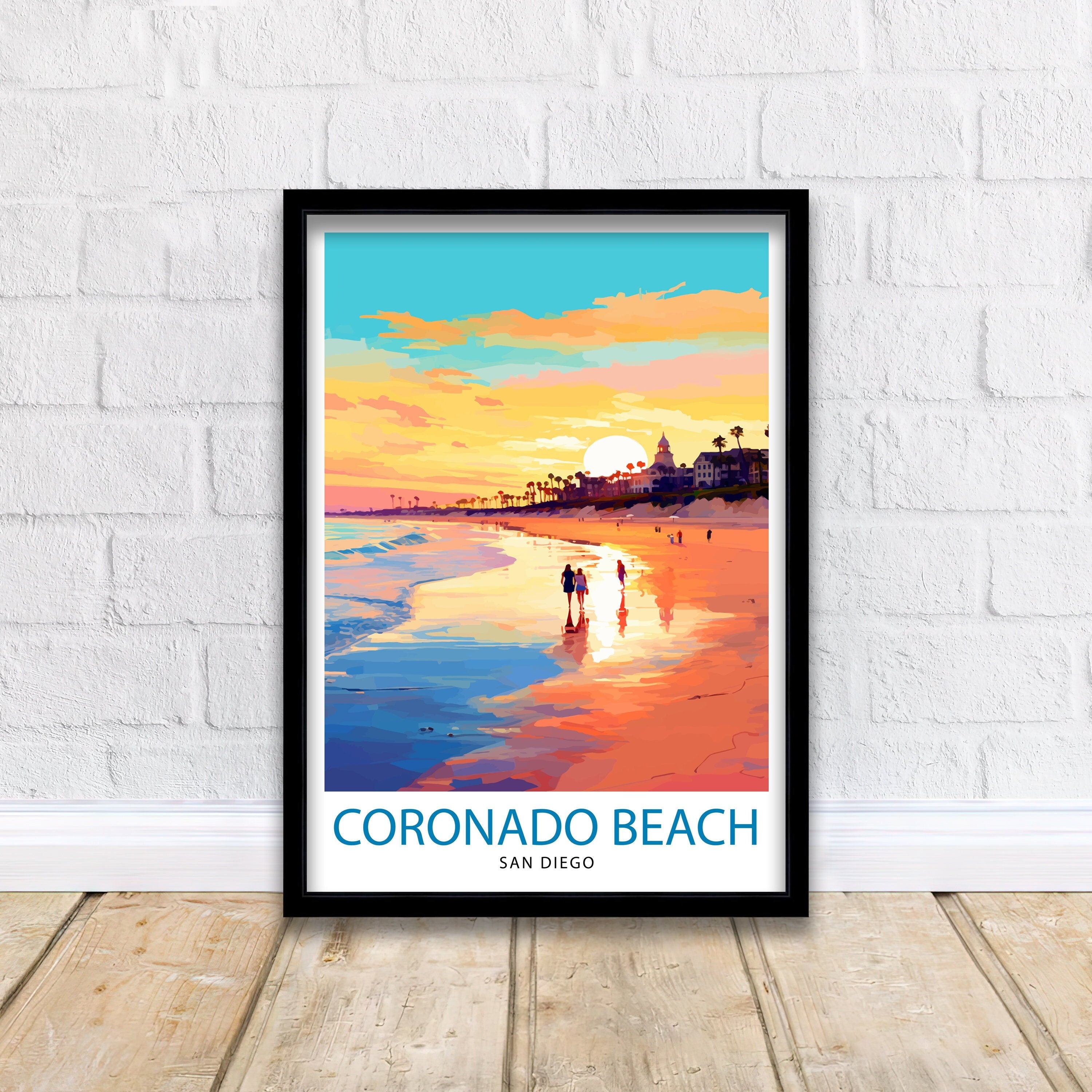 Coronado Beach San Diego Travel Print Wall Decor Wall Art Coronado Beach Wall Hanging Home Décor Coronado Beach Gift Art Lovers Californian