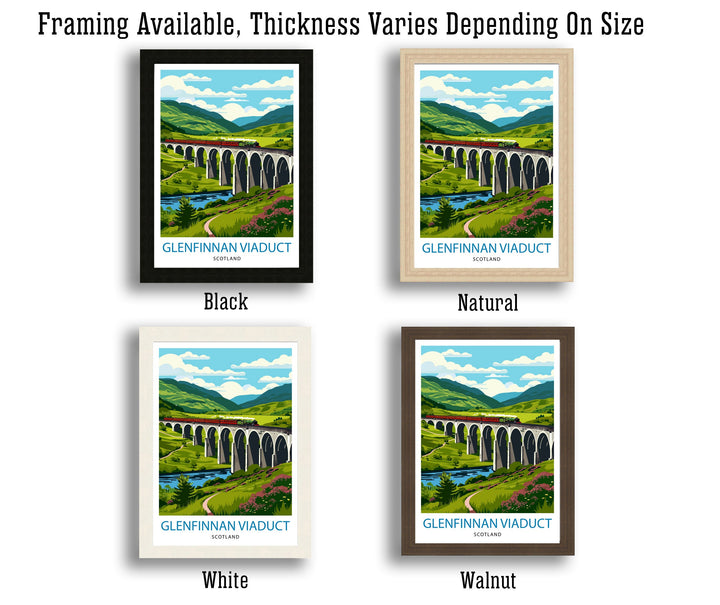 Glenfinnan Viaduct Travel Poster Scottish Highlands Art Iconic Railway Bridge Poster Scotland Landscape