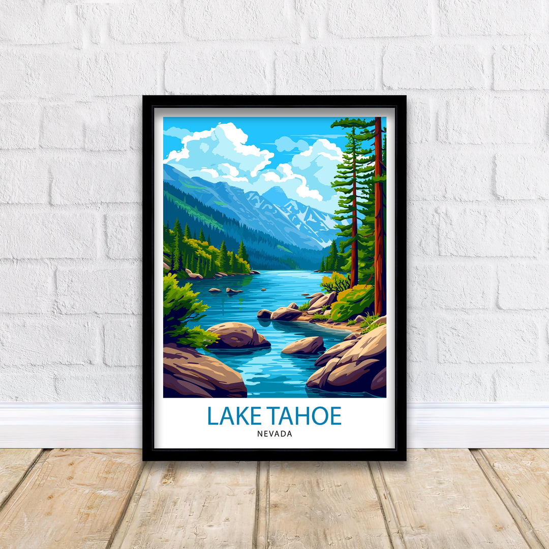 Lake Tahoe California Travel Poster Lake Tahoe