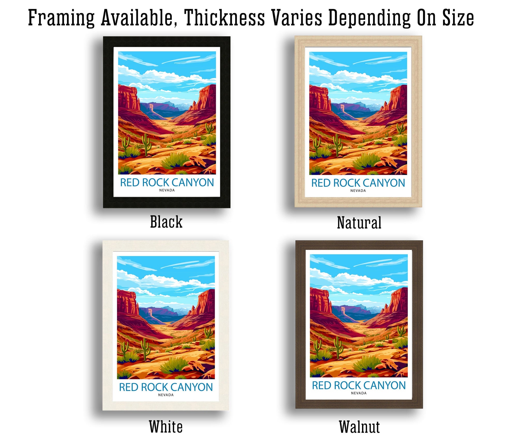 Red Rock Canyon Nevada Print| Majestic Desert Landscape Art Conservation Area Poster Las Vegas Natural Wonder Wall Decor