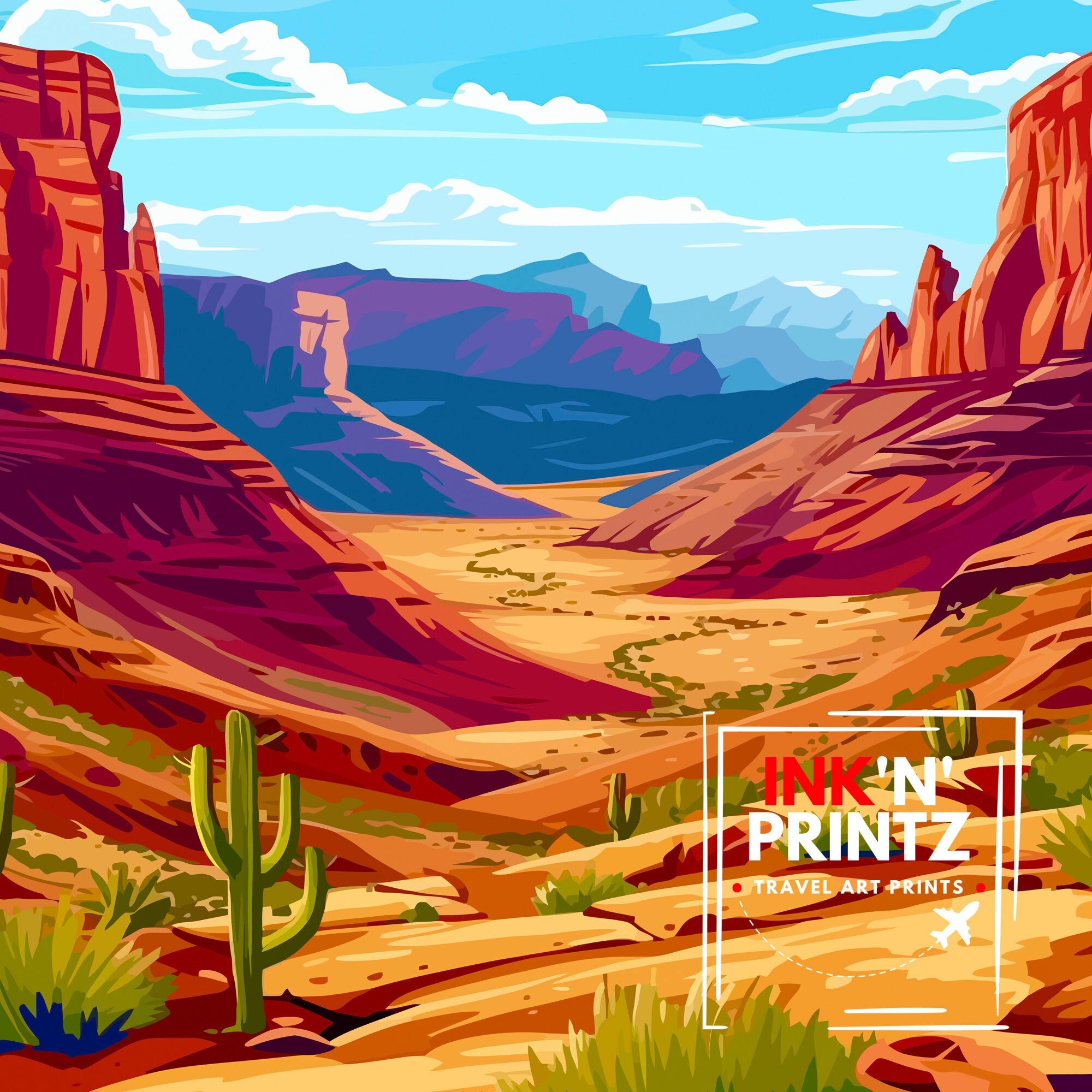 Red Rock Canyon Nevada Print| Majestic Desert Landscape Art Conservation Area Poster Las Vegas Natural Wonder Wall Decor