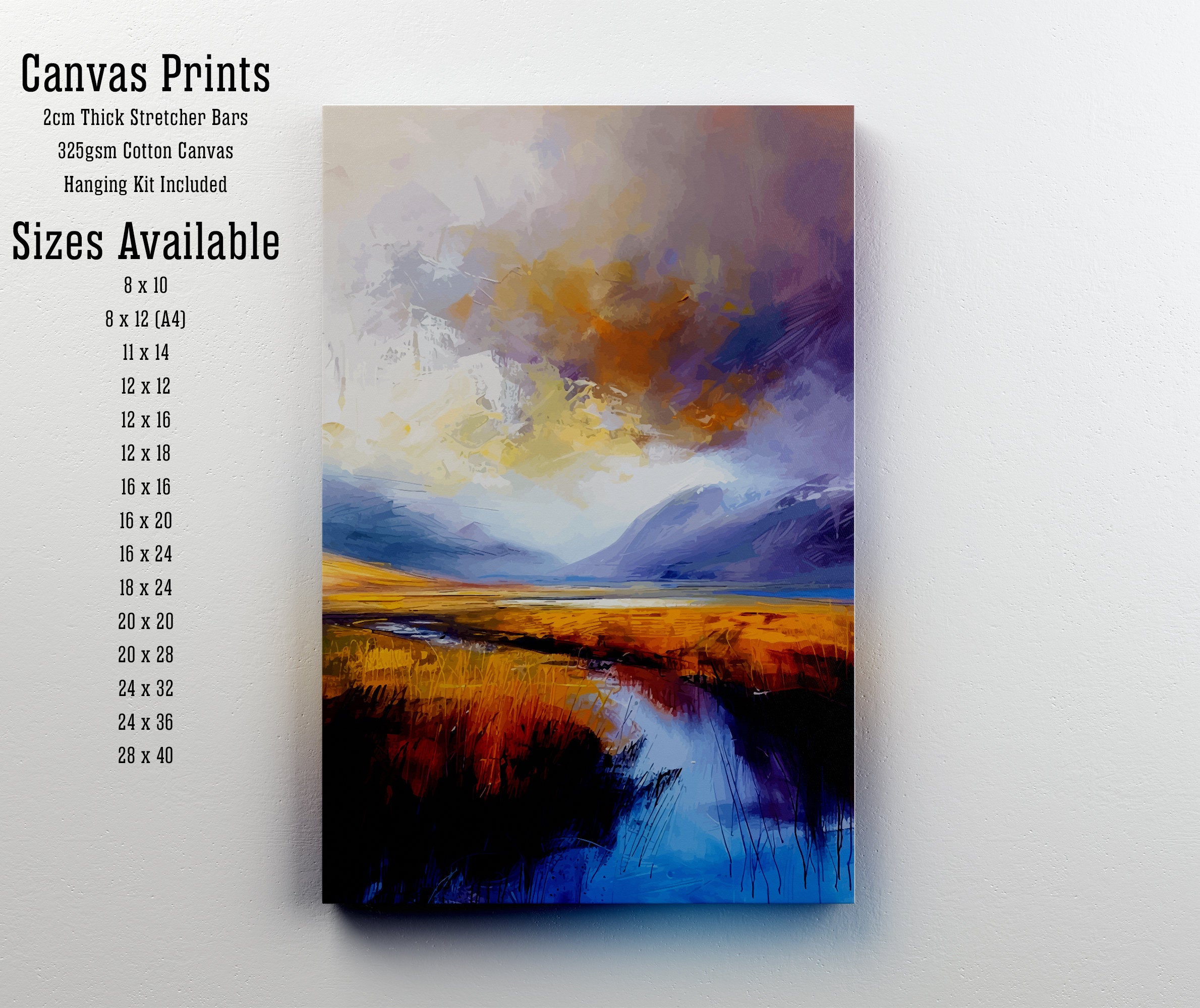 Glencoe Abstract Landscape Poster Scottish Highlands Art Mystical Valley Poster Modern Scotland