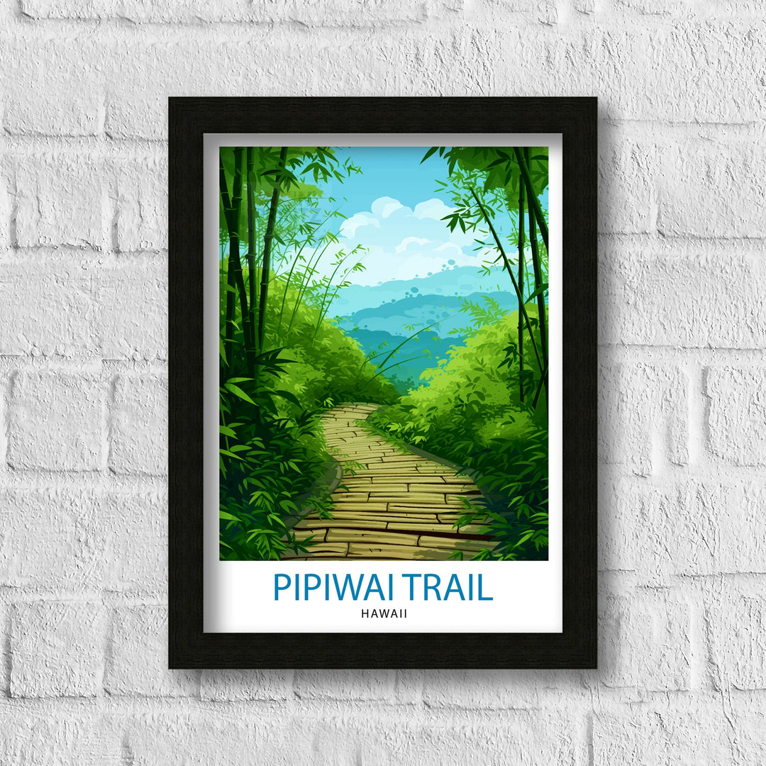 Pipiwai Trail Hawaii Poster Maui Hiking Art Bamboo Forest Poster Haleakala National Park