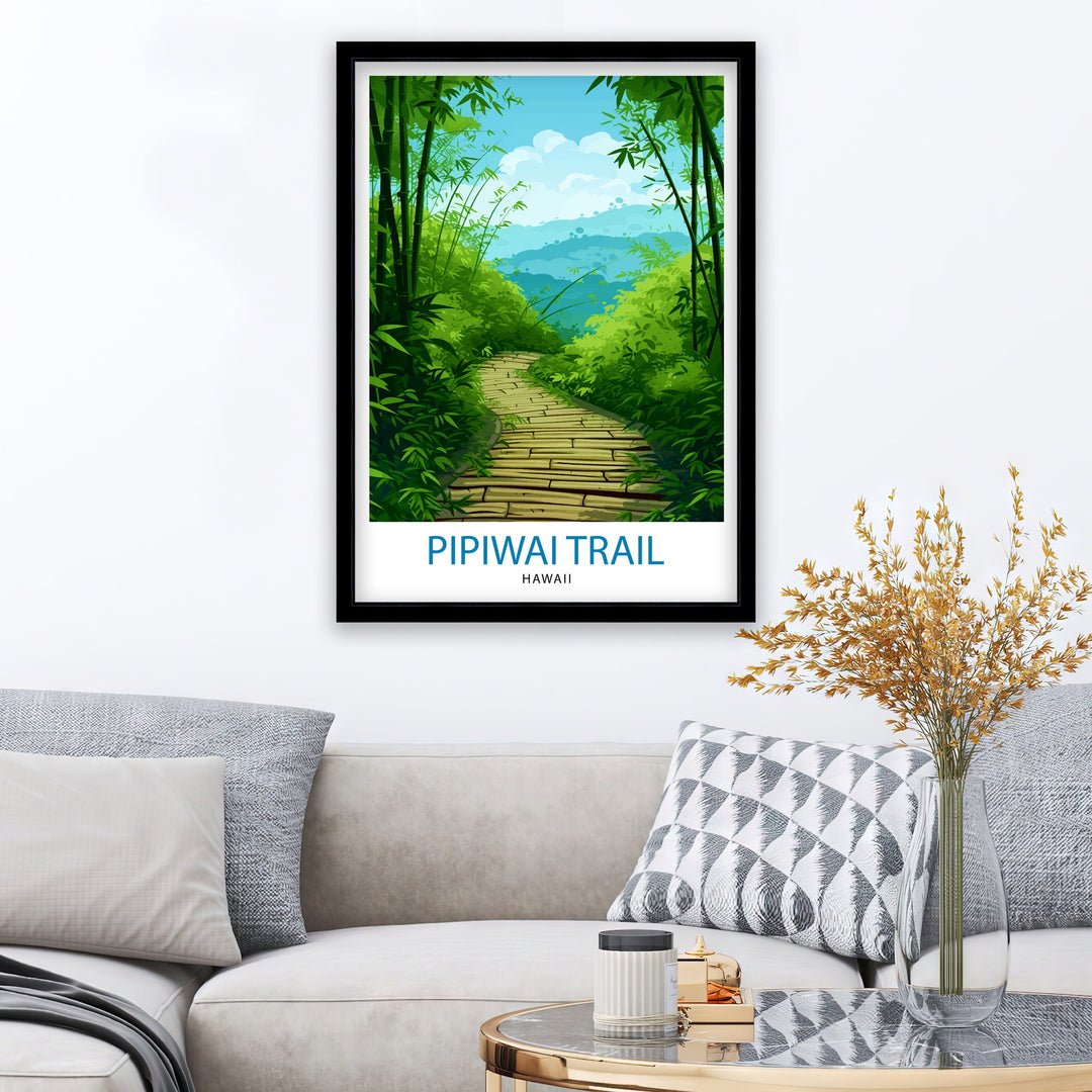 Pipiwai Trail Hawaii Poster Maui Hiking Art Bamboo Forest Poster Haleakala National Park