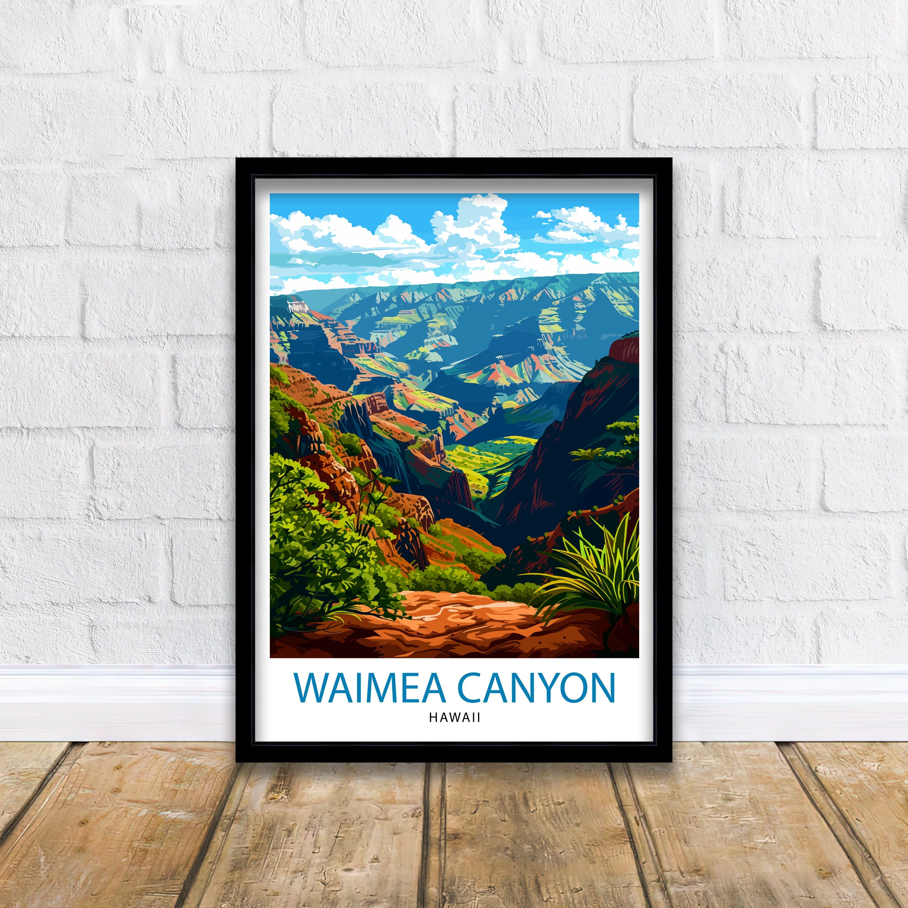 Waimea Canyon Kauai Travel Print| Waimea Canyon Wall Decor Kauai Travel Poster Hawaii Travel Prints Waimea Canyon Art Print Kauai
