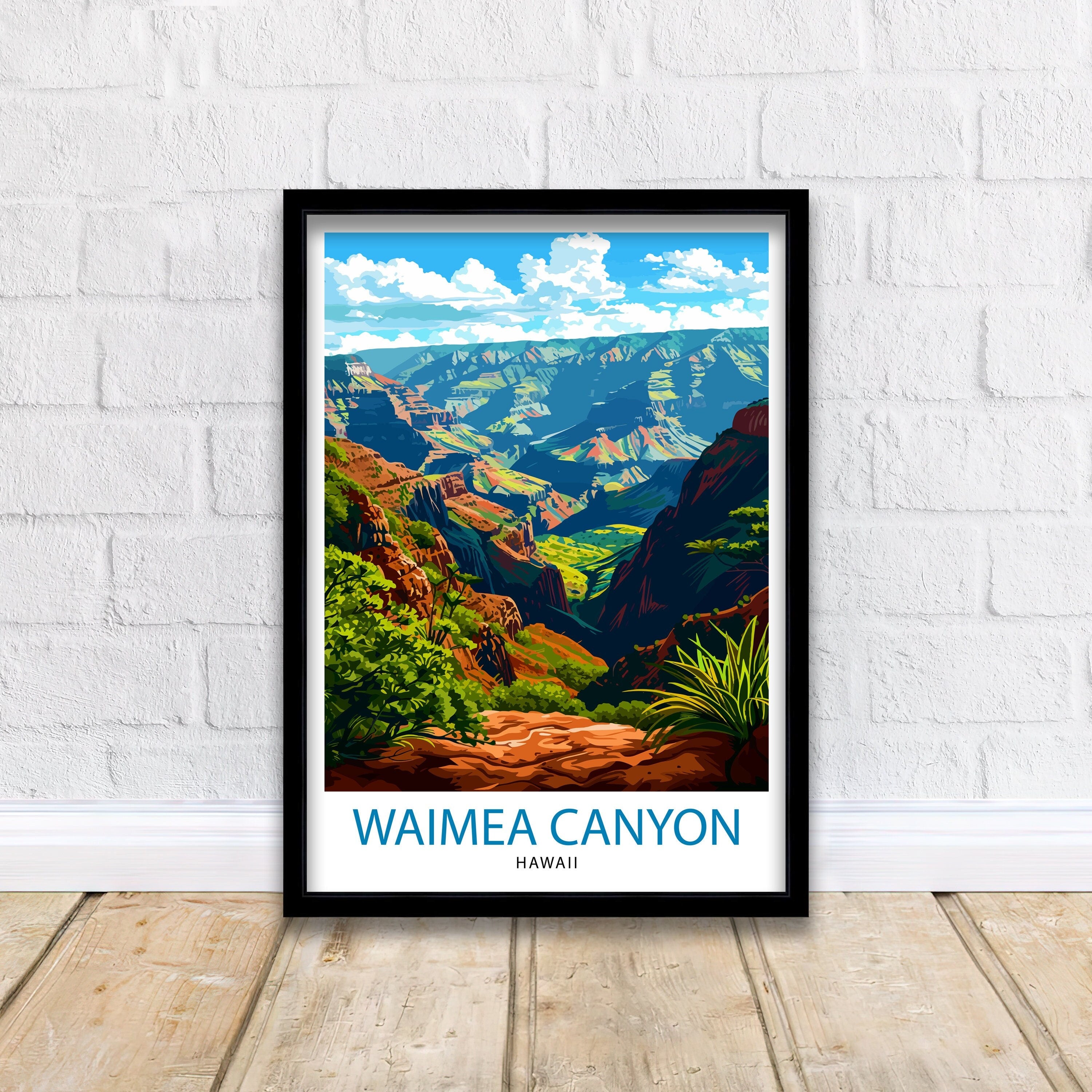 Waimea Canyon Kauai Travel Print| Waimea Canyon Wall Decor Kauai Travel Poster Hawaii Travel Prints Waimea Canyon Art Print Kauai