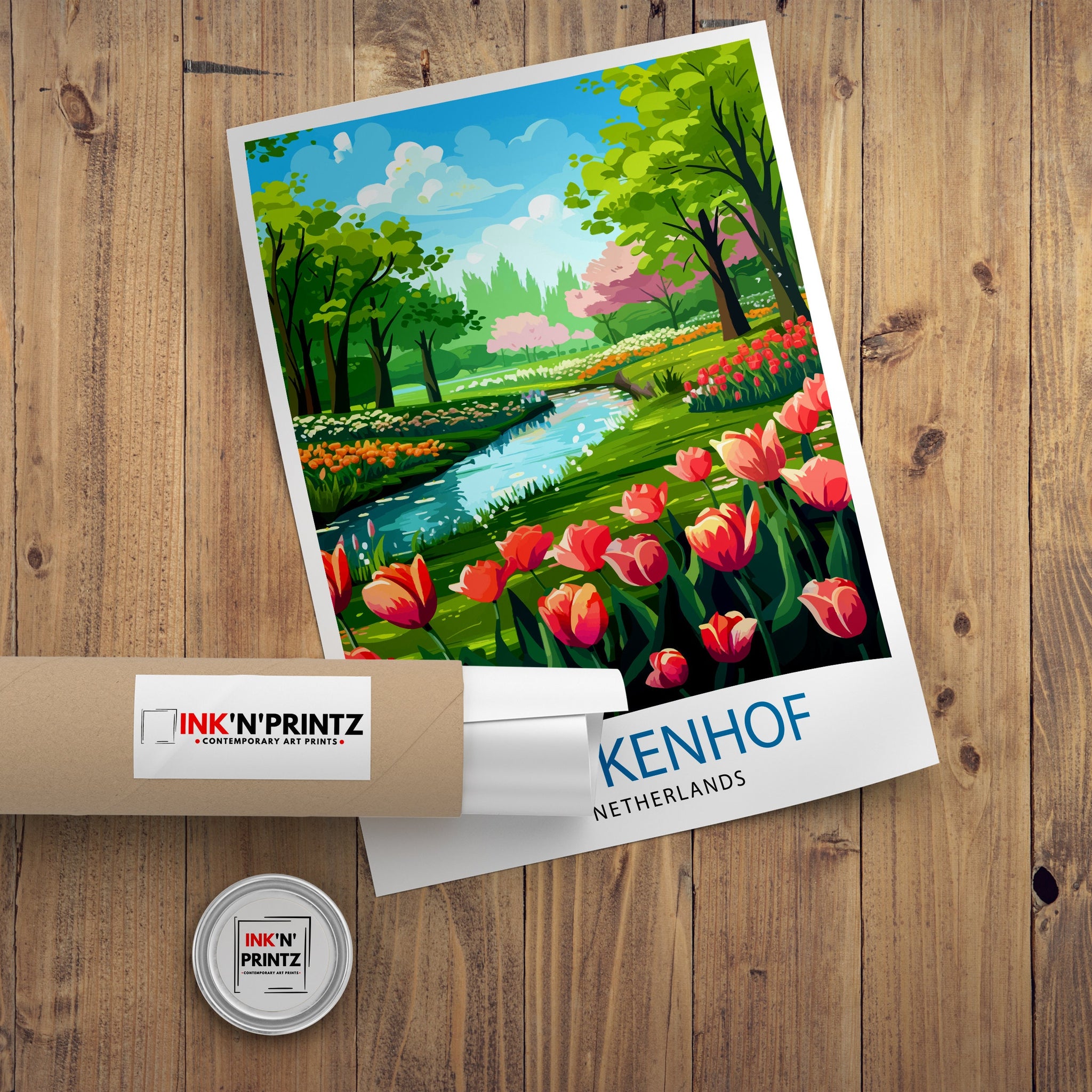 Keukenhof Gardens Print , Floral Wall Art, Home Decor, Netherlands Travel Poster, Gift for Flower Lovers