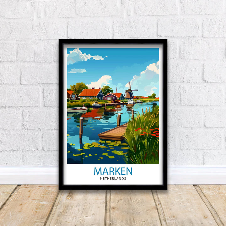 Marken Netherlands Art Poster Dutch Village Charm Poster Traditional Houses