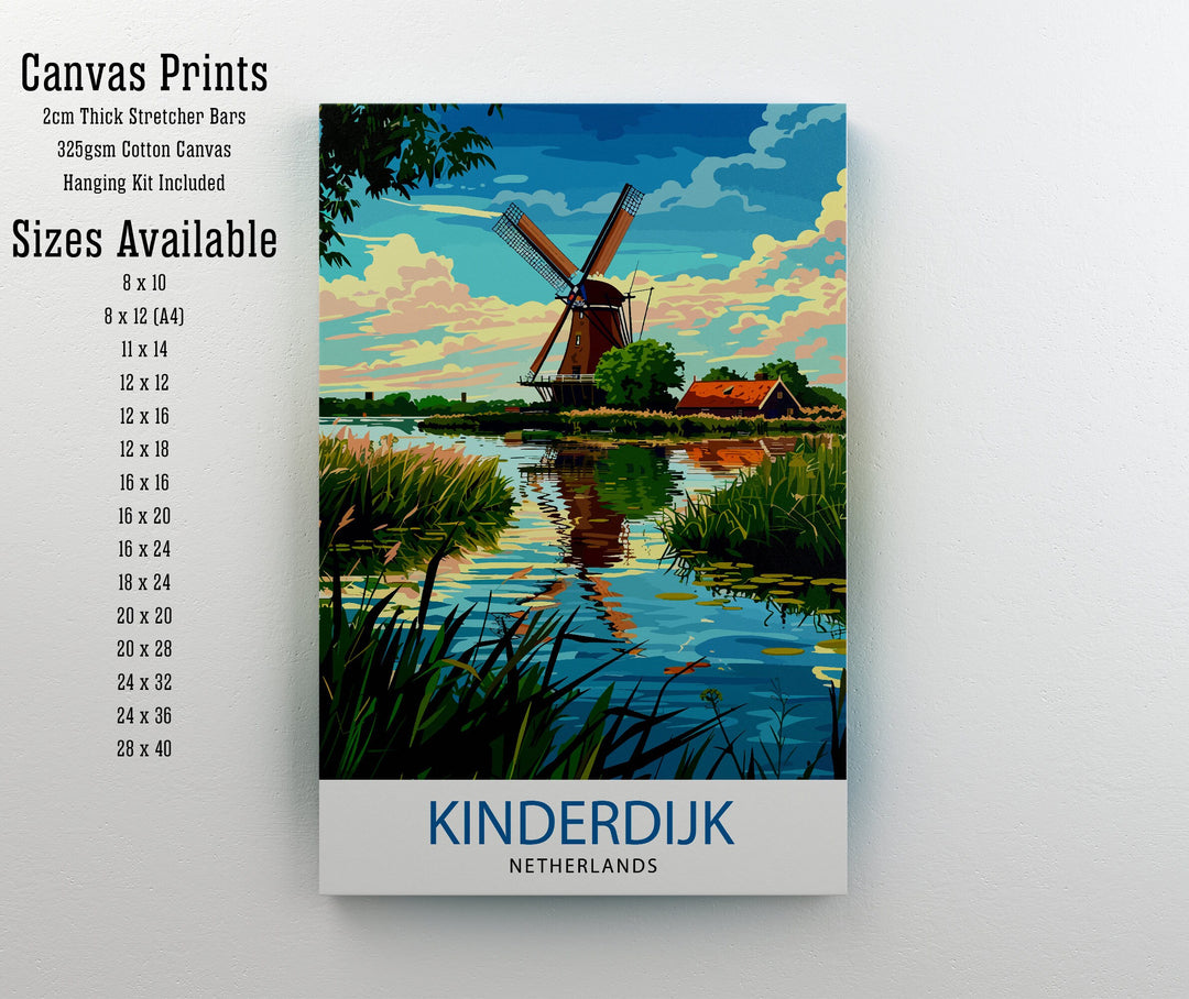 Giethoorn Netherlands Travel Poster Venice of the North Art Water Village Poster Dutch Canals