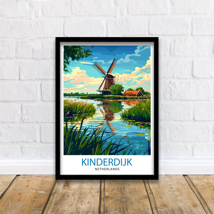 Giethoorn Netherlands Travel Poster Venice of the North Art Water Village Poster Dutch Canals