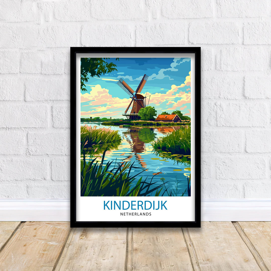 Giethoorn Netherlands Travel Poster Venice of the North Art Water Village Poster Dutch Canals