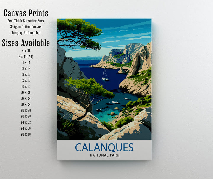 Calanques National Park Poster French Riviera Art Mediterranean Coast Poster Provence Landscape