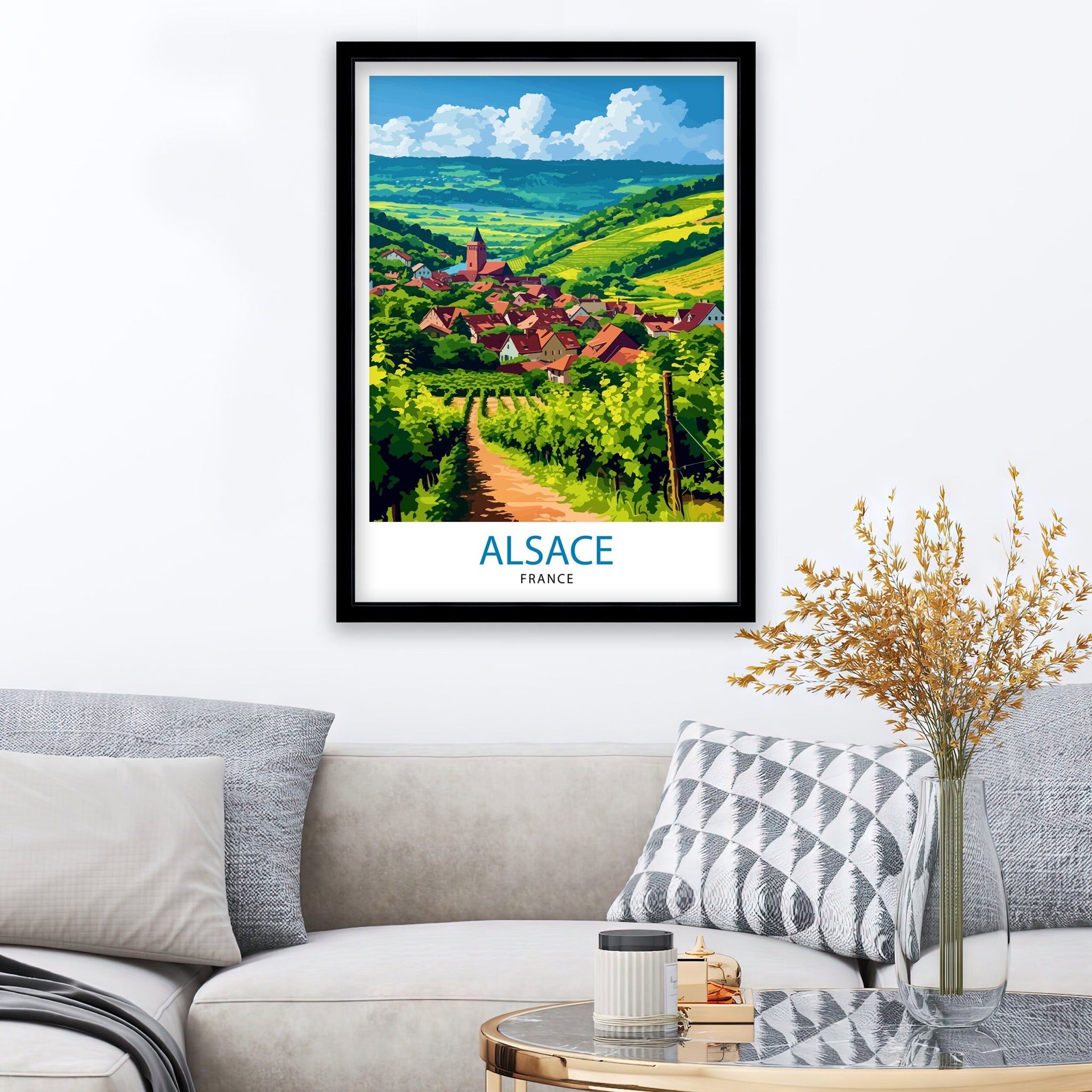 Alsace France Travel Print Alsace Wall Art Alsace Home Decor Alsace Illustration Travel Poster Gift for Alsace France Home Decor