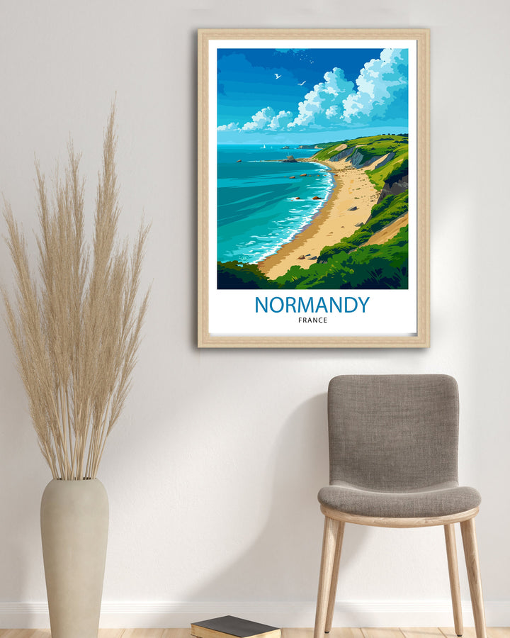 Normandy France Travel Poster Normandy