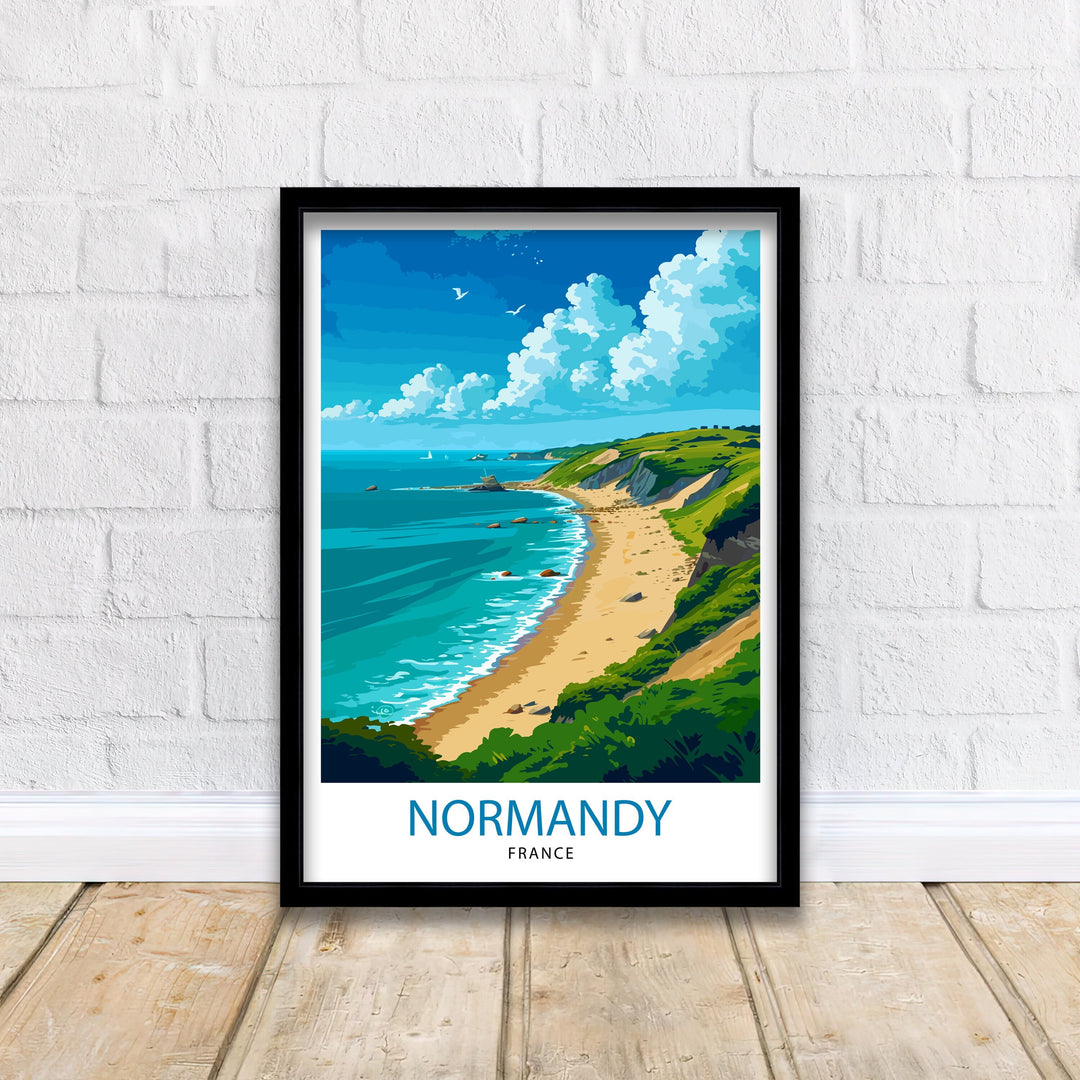 Normandy France Travel Poster Normandy