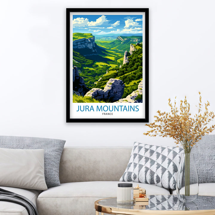 Jura Mountains France Poster Alpine Landscape Art French Wilderness Poster Mountain Range