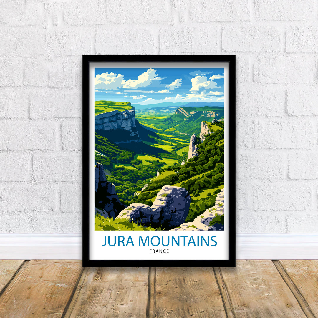 Jura Mountains France Poster Alpine Landscape Art French Wilderness Poster Mountain Range