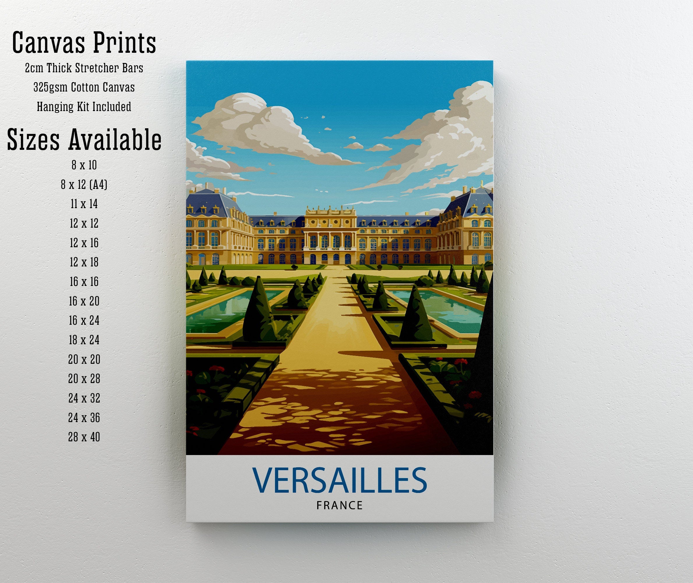 Versailles France Travel Print Versailles Wall Decor Versailles Poster France Travel Prints Versailles Art Print Versailles Illustration