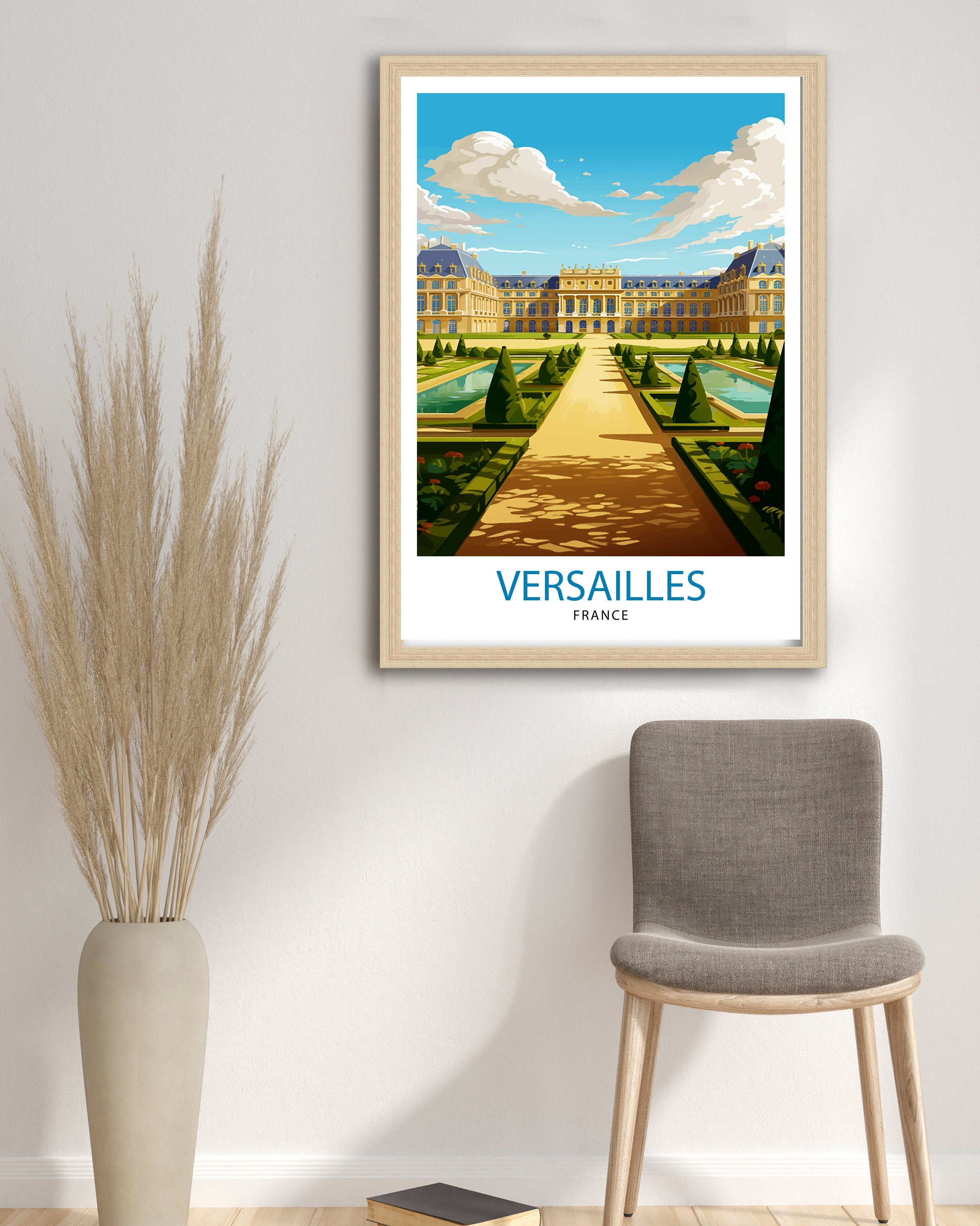 Versailles France Travel Print Versailles Wall Decor Versailles Poster France Travel Prints Versailles Art Print Versailles Illustration