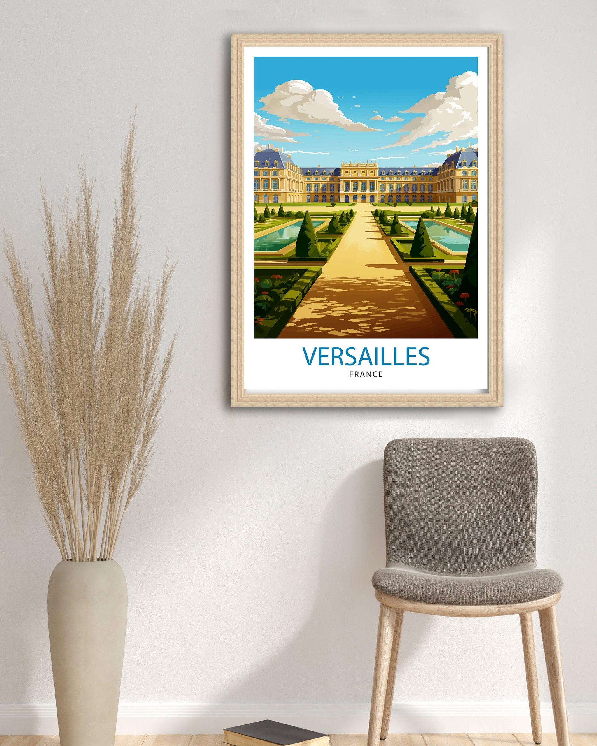 Versailles France Travel Print Versailles Wall Decor Versailles Poster France Travel Prints Versailles Art Print Versailles Illustration