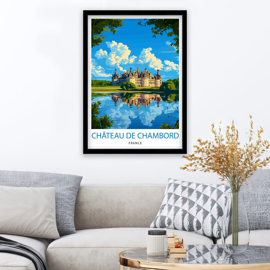 Château de Chambord Poster Loire Valley Castle Art French Renaissance Architecture Poster Historic France