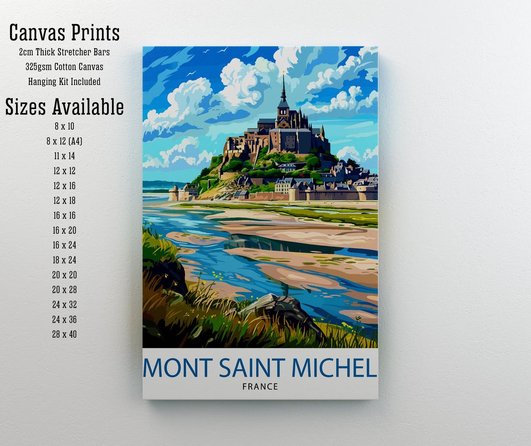 Mont Saint-Michel Travel Poster Mont Saint-Michel Wall Art Mont Saint-Michel France Illustration Travel Poster Gift For Mont Saint-Michel