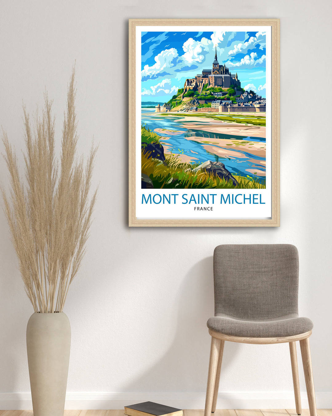 Mont Saint-Michel Travel Poster Mont Saint-Michel Wall Art Mont Saint-Michel France Illustration Travel Poster Gift For Mont Saint-Michel