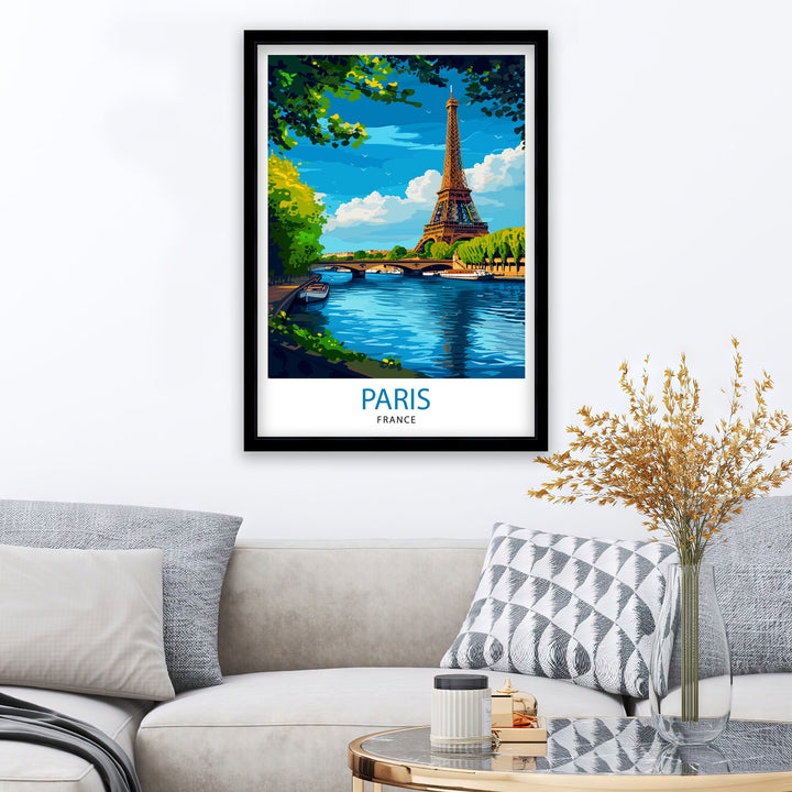 Paris France Travel Poster Paris Wall Art Eiffel Tower Art France Travel Poster Paris Home Decor French Illustration Parisian Art Poster