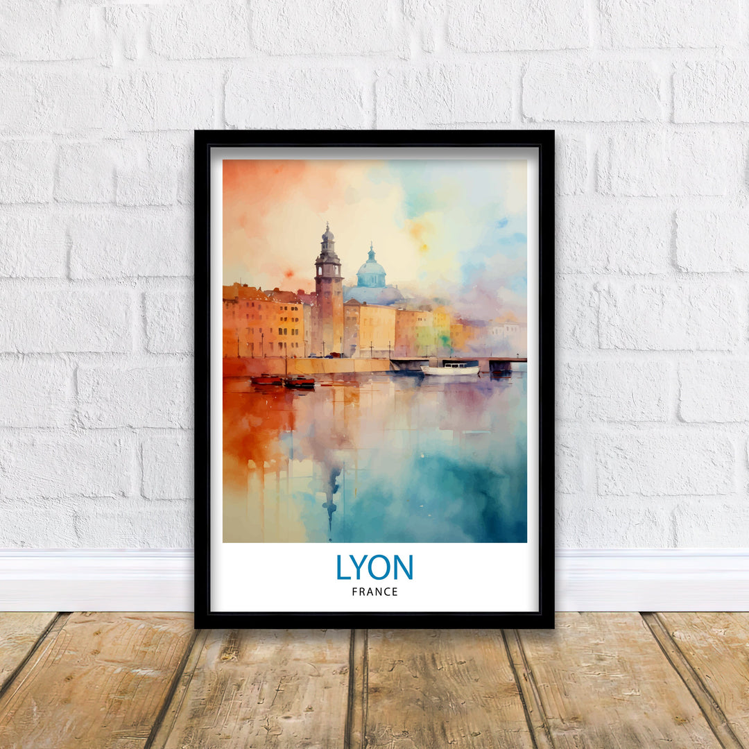 Lyon France Travel Poster Lyon