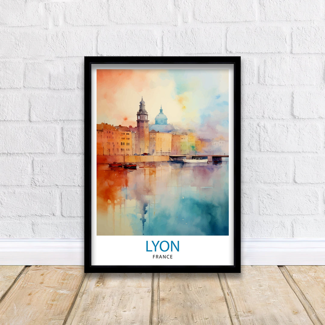 Lyon France Travel Poster Lyon