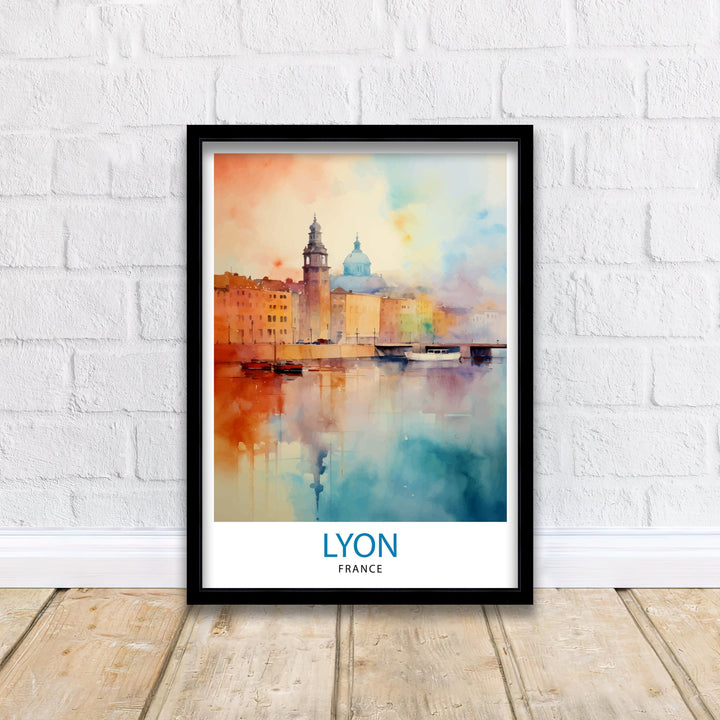 Lyon France Travel Poster Lyon