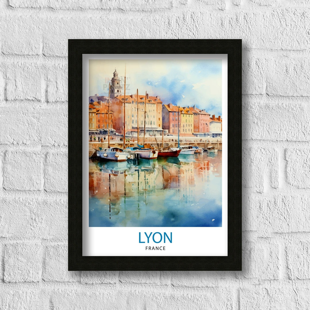 Lyon France Travel Poster Lyon