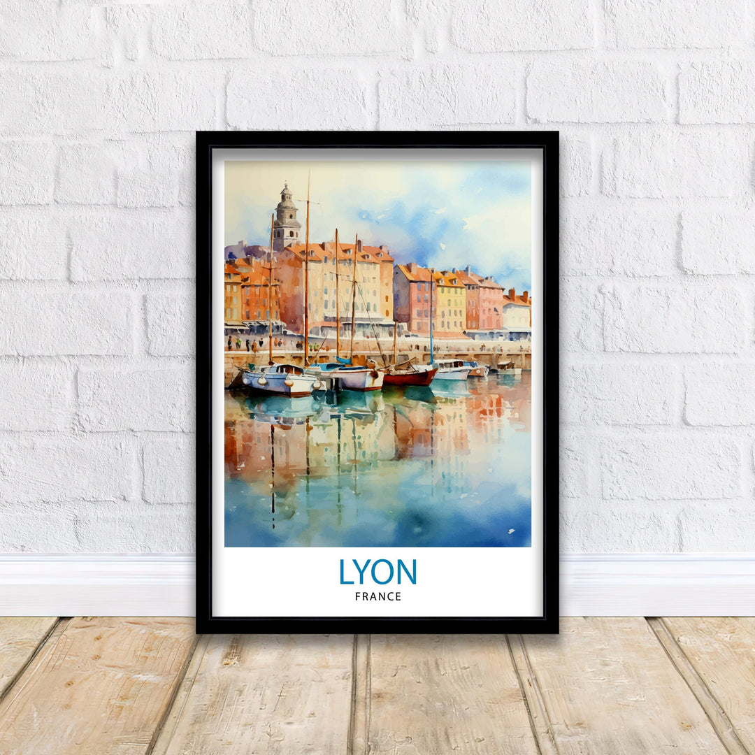 Lyon France Travel Poster Lyon